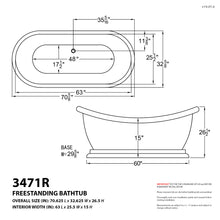 Load image into Gallery viewer, Atlantis Whirlpools Reef 34 x 71 Oval Freestanding Soaker Bathtub- Atlantis Whirlpools