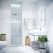 Load image into Gallery viewer, Fellow Series 30 in. by 72 in. Frameless Hinged Shower Door in Brushed Nickel with Handle- Anzzi