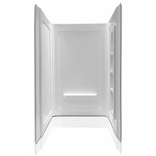 Rose 48 in. x 36 in. x 74 in. 3-piece DIY Friendly Alcove Shower Surround in White- Anzzi