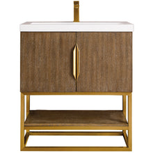 Load image into Gallery viewer, James Martin Columbia 31.5&quot; Latte Oak - Radiant Gold Single Vanity- James Martin