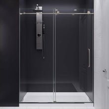 Load image into Gallery viewer, Leon Series 60 in. by 76 in. Frameless Sliding Shower Door in Brushed Nickel with Handle- Anzzi