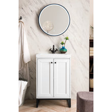 Load image into Gallery viewer, James Martin Chianti 24&quot; Glossy White - Matte Black Single Vanity