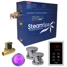 Load image into Gallery viewer, SteamSpa Indulgence 10.5 KW QuickStart Acu-Steam Bath Generator Package with Built-in Auto Drain in Polished Chrome- SteamSpa