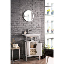 Load image into Gallery viewer, James Martin Boston 20&quot; Stainless Steel Sink Console with Storage Cabinet- James Martin