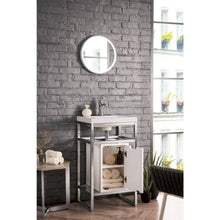 Load image into Gallery viewer, James Martin Boston 20&quot; Stainless Steel Sink Console with Storage Cabinet