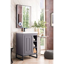 Load image into Gallery viewer, James Martin Alicante&#39; 24&quot; Grey Smoke-Matte Black Single Vanity Cabinet