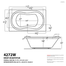Load image into Gallery viewer, Atlantis Whirlpools Whisper 42 x 72 Rectangular Air &amp; Whirlpool Jetted Bathtub- Atlantis Whirlpools