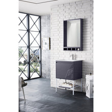 Load image into Gallery viewer, James Martin Milan 23.6&quot; Modern Grey Glossy - Glossy White Single Vanity with Base