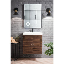 Load image into Gallery viewer, James Martin Linden 24&quot; Mid Century Walnut Single Vanity Cabinet