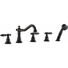 Load image into Gallery viewer, Patriarch 2-Handle Deck-Mount Roman Tub Faucet with Handheld Sprayer in Oil Rubbed Bronze- Anzzi