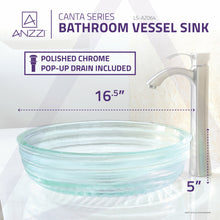 Load image into Gallery viewer, Canta Series Deco-Glass Vessel Sink in Lustrous Translucent Crystal- Anzzi