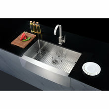 Load image into Gallery viewer, Elysian Farmhouse Stainless Steel 32 in. 0-Hole Single Bowl Kitchen Sink in Brushed Satin- Anzzi
