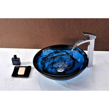 Load image into Gallery viewer, Thalu Series Deco-Glass Vessel Sink in Sapphire Wisp- Anzzi