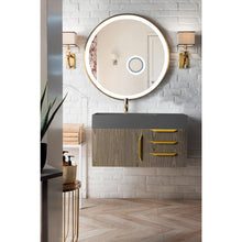 Load image into Gallery viewer, James Martin Mercer Island 36&quot; Ash Gray - Radiant Gold Single Vanity