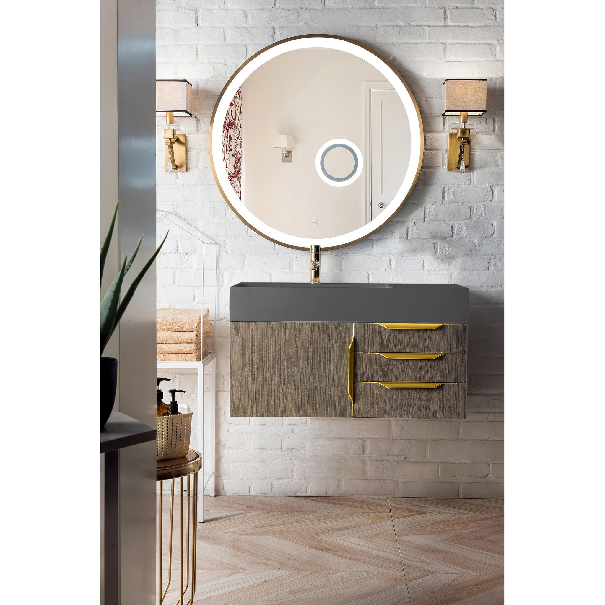 James Martin Mercer Island 36 Single Vanity, Ash Gray - Radiant