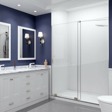 Load image into Gallery viewer, Longboat Series 60 in. x 76 in. Semi-Frameless Shower Door with TSUNAMI GUARD in Brushed Nickel- Anzzi