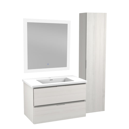 30 in. W x 20 in. H x 18 in. D Bath Vanity Set in Rich White with Vanity Top in White with White Basin and Mirror- Anzzi