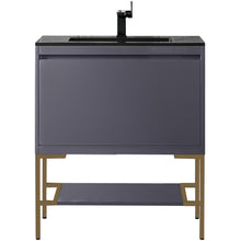 Load image into Gallery viewer, James Martin Milan 31.5&quot; Modern Grey - Radiant Gold Single Vanity with Base- James Martin