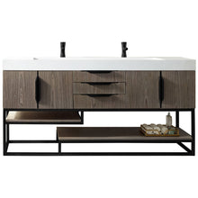Load image into Gallery viewer, James Martin Columbia 72&quot; Ash Gray - Matte Black Double Vanity- James Martin