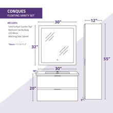 Load image into Gallery viewer, 30 in. W x 20 in. H x 18 in. D Bath Vanity Set in Rich Gray with Vanity Top in White with White Basin and Mirror- Anzzi