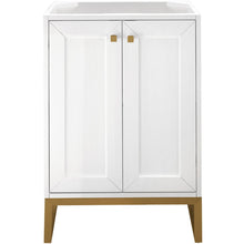 Load image into Gallery viewer, James Martin Chianti 24&quot; Glossy White - Radiant Gold Single Vanity- James Martin