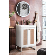 Load image into Gallery viewer, James Martin Chianti 24&quot; Glossy White - Brushed Nickel Single Vanity