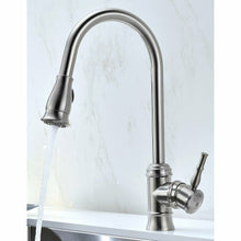 Load image into Gallery viewer, Elysian Farmhouse 33 in. Double Bowl Kitchen Sink with Sails Faucet in Brushed Nickel- Anzzi