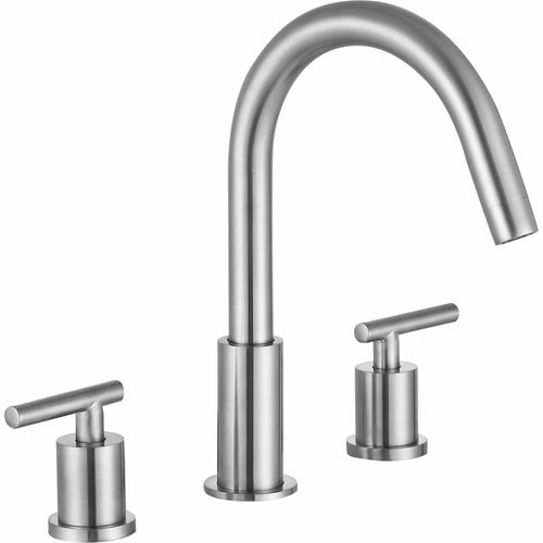 Roman 8 in. Widespread 2-Handle Bathroom Faucet in Brushed Nickel- Anzzi