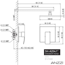 Load image into Gallery viewer, Viace Series 1-Spray 12.55 in. Fixed Showerhead in Polished Chrome- Anzzi