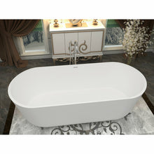 Load image into Gallery viewer, Sabbia 5.9 ft. Solid Surface Center Drain Freestanding Bathtub in Matte White- Anzzi