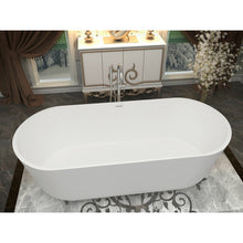 Load image into Gallery viewer, Badi 5.9 ft. Solid Surface Center Drain Freestanding Bathtub in Matte White- Anzzi