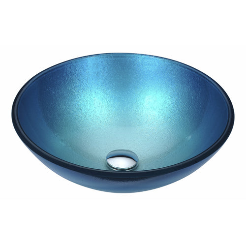 Gardena Series Deco-Glass Vessel Sink in Silver Blue- Anzzi