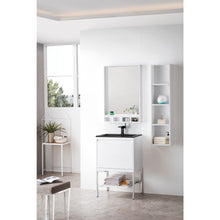 Load image into Gallery viewer, James Martin Milan 23.6&quot; Glossy White - Brushed Nickel Single Vanity with Base