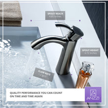 Load image into Gallery viewer, Rhythm Series Single Hole Single-Handle Mid-Arc Bathroom Faucet in Brushed Nickel- Anzzi