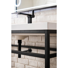 Load image into Gallery viewer, James Martin Boston 39.5&quot; Matte Black Stainless Steel Sink Console