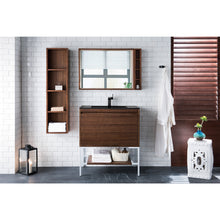 Load image into Gallery viewer, James Martin Milan 31.5&quot; Mid Century Walnut - Glossy White Single Vanity with Base