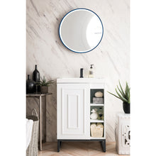 Load image into Gallery viewer, James Martin Alicante&#39; 24&quot; Glossy White-Matte Black Single Vanity Cabinet
