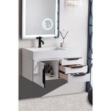 Load image into Gallery viewer, James Martin Mercer Island 36&quot; Glossy White - Matte Black Single Vanity