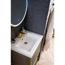 Load image into Gallery viewer, James Martin Columbia 24&quot; Ash Gray - Radiant Gold Single Vanity