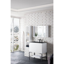Load image into Gallery viewer, James Martin Milan 31.5&quot; Glossy White - Matte Black Single Vanity with Base