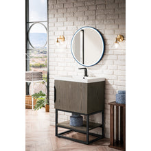 Load image into Gallery viewer, James Martin Columbia 24&quot; Ash Gray - Matte Black Single Vanity