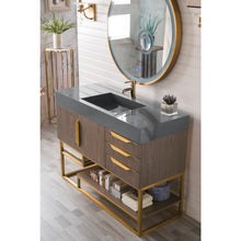 Load image into Gallery viewer, James Martin Columbia 48&quot; Ash Gray - Radiant Gold Single Vanity