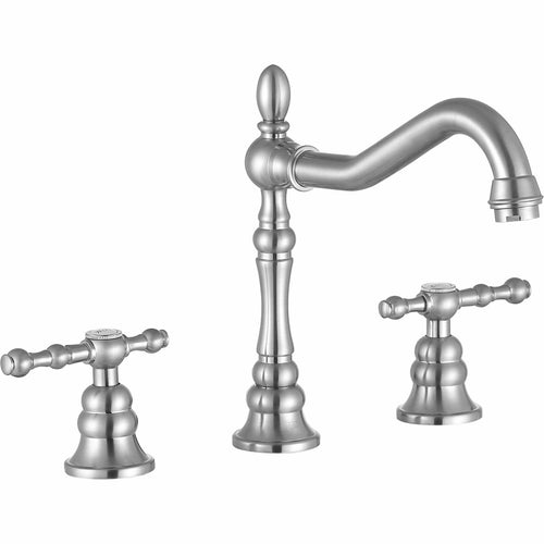 Highland 8 in. Widespread 2-Handle Bathroom Faucet in Brushed Nickel- Anzzi