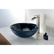 Load image into Gallery viewer, Rongomae Series Deco-Glass Vessel Sink in Coiled Blue- Anzzi