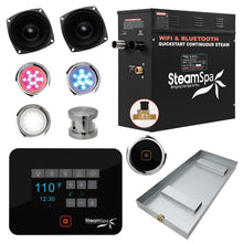 Load image into Gallery viewer, Black Series Wifi and Bluetooth 4.5kW QuickStart Steam Bath Generator Package in Brushed Nickel- SteamSpa