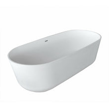 Load image into Gallery viewer, Badi 5.9 ft. Solid Surface Center Drain Freestanding Bathtub in Matte White- Anzzi