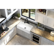 Load image into Gallery viewer, Roine Farmhouse Reversible Apron Front Solid Surface 33 in. Single Basin Kitchen Sink in White- Anzzi