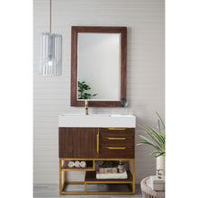 Load image into Gallery viewer, James Martin Columbia 36&quot; Coffee Oak - Radiant Gold Single Vanity