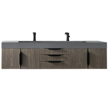 Load image into Gallery viewer, James Martin Mercer Island 72&quot; Ash Gray - Matte Black Double Vanity- James Martin