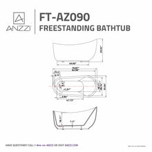 Load image into Gallery viewer, Talyah Series 5.92 ft. Freestanding Bathtub in White- Anzzi
